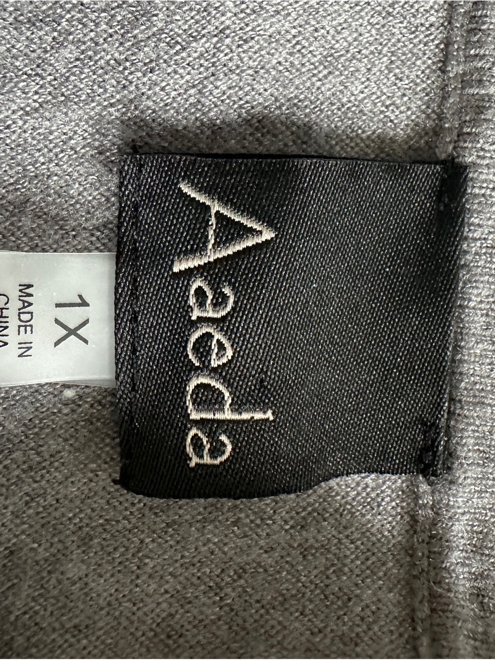AVEDA Gray Knit Top with Embroidered Logo - Picture 2 of 2
